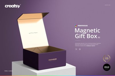 磁性產(chǎn)品禮品包裝紙盒設(shè)計展示貼圖樣機(jī)合集 Magnetic Gift Box Mockup Set 02
